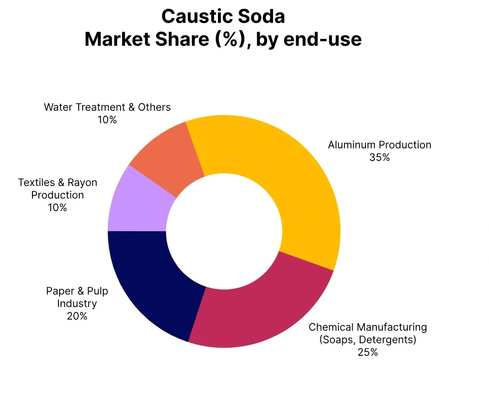 caustic soda market share end use