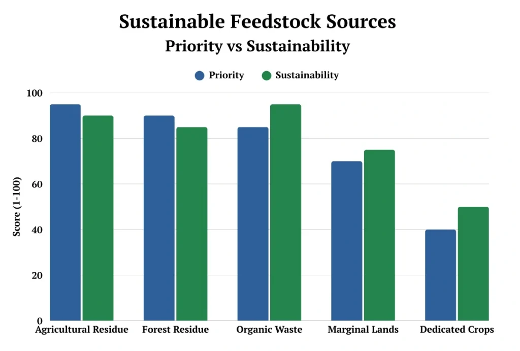 Description: Sustainable Feedstock Sources, Priority vs Sustainability
