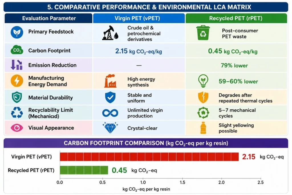 R-PET Comparative Performance Environmental LCA Matrix
